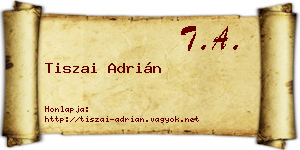Tiszai Adrián névjegykártya